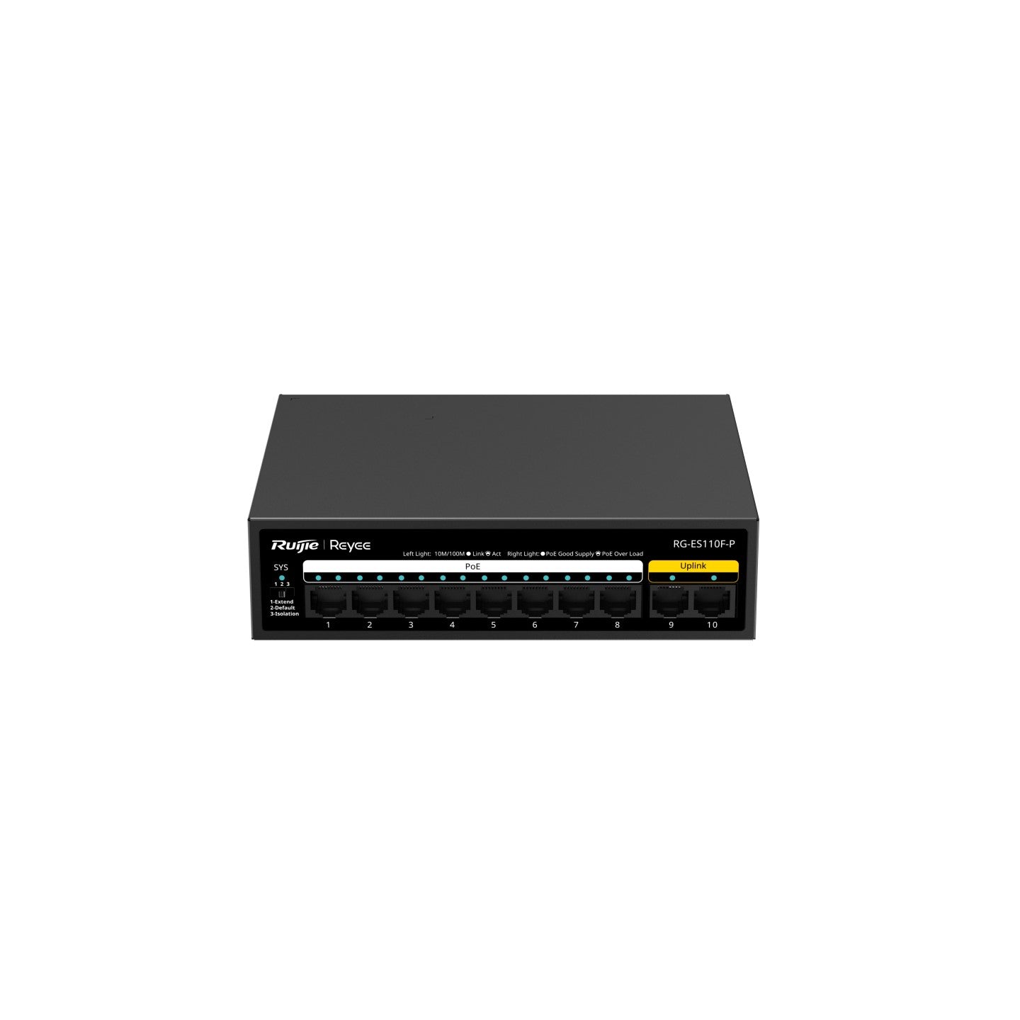 Ruijie Reyee RG-ES110F-P 10-Port 10/100 Mbps Unmanaged PoE Switch