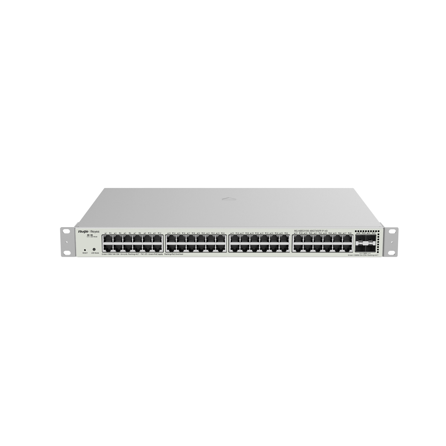 Ruijie Reyee RG-NBS3100-48GT4SFP-P-V2, 48-Port Gigabit Layer 2 Cloud Managed PoE Switch, 4 x 1G Uplinks