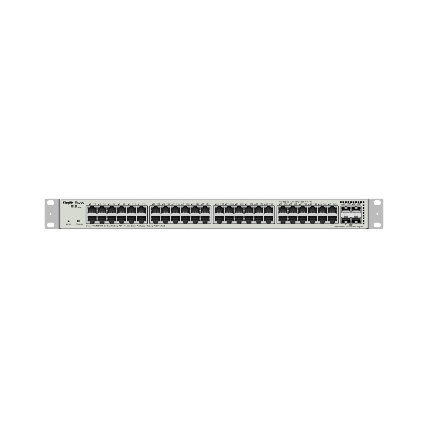 Ruijie Reyee RG-NBS3100-48GT4SFP-P-V2, 48-Port Gigabit Layer 2 Cloud Managed PoE Switch, 4 x 1G Uplinks