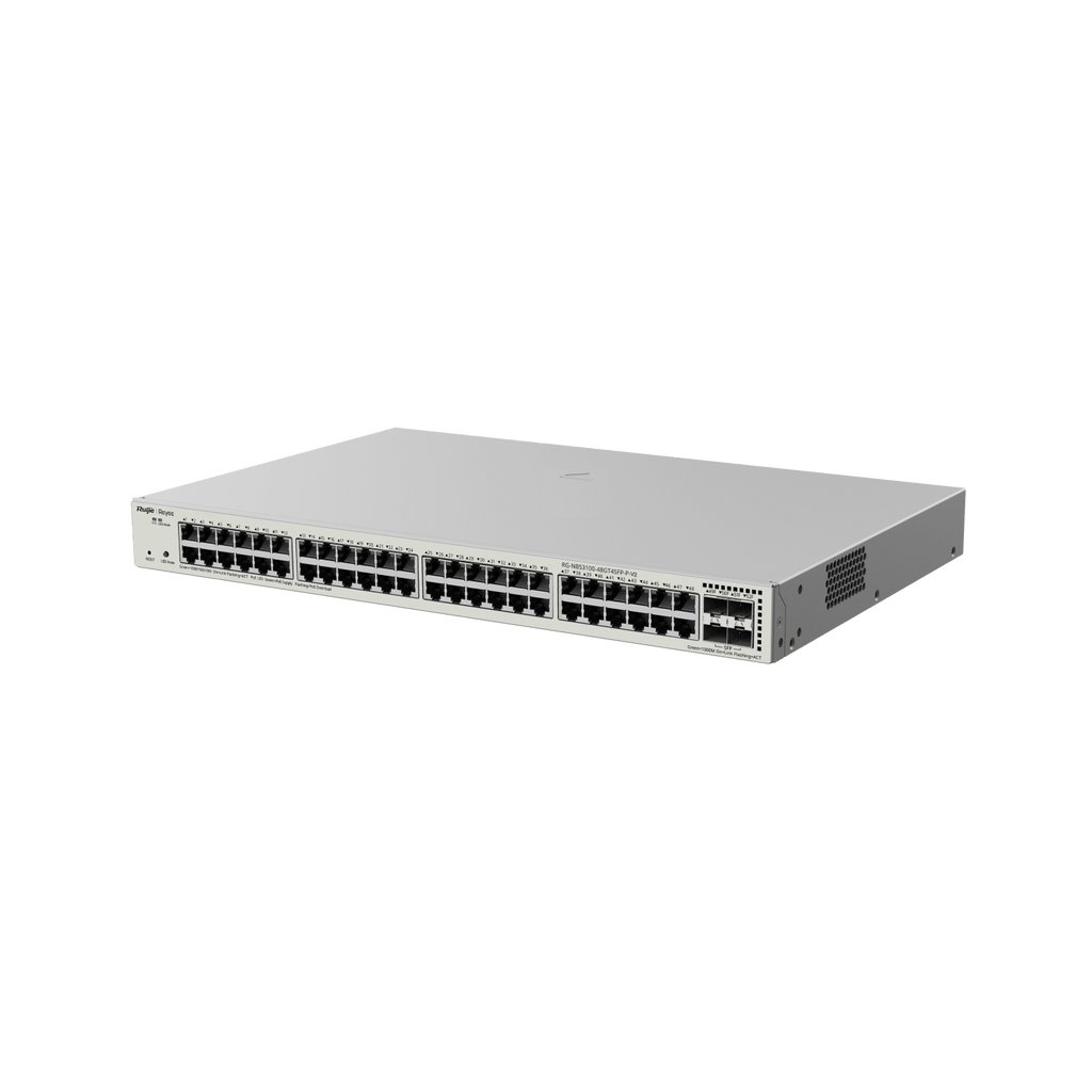 Ruijie Reyee RG-NBS3100-48GT4SFP-P-V2, 48-Port Gigabit Layer 2 Cloud Managed PoE Switch, 4 x 1G Uplinks