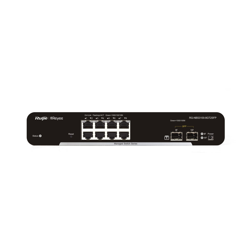 Ruijie Reyee RG-NBS3100-8GT2SFP, 10-Port Gigabit Layer 2 Cloud Managed Non-PoE Switch
