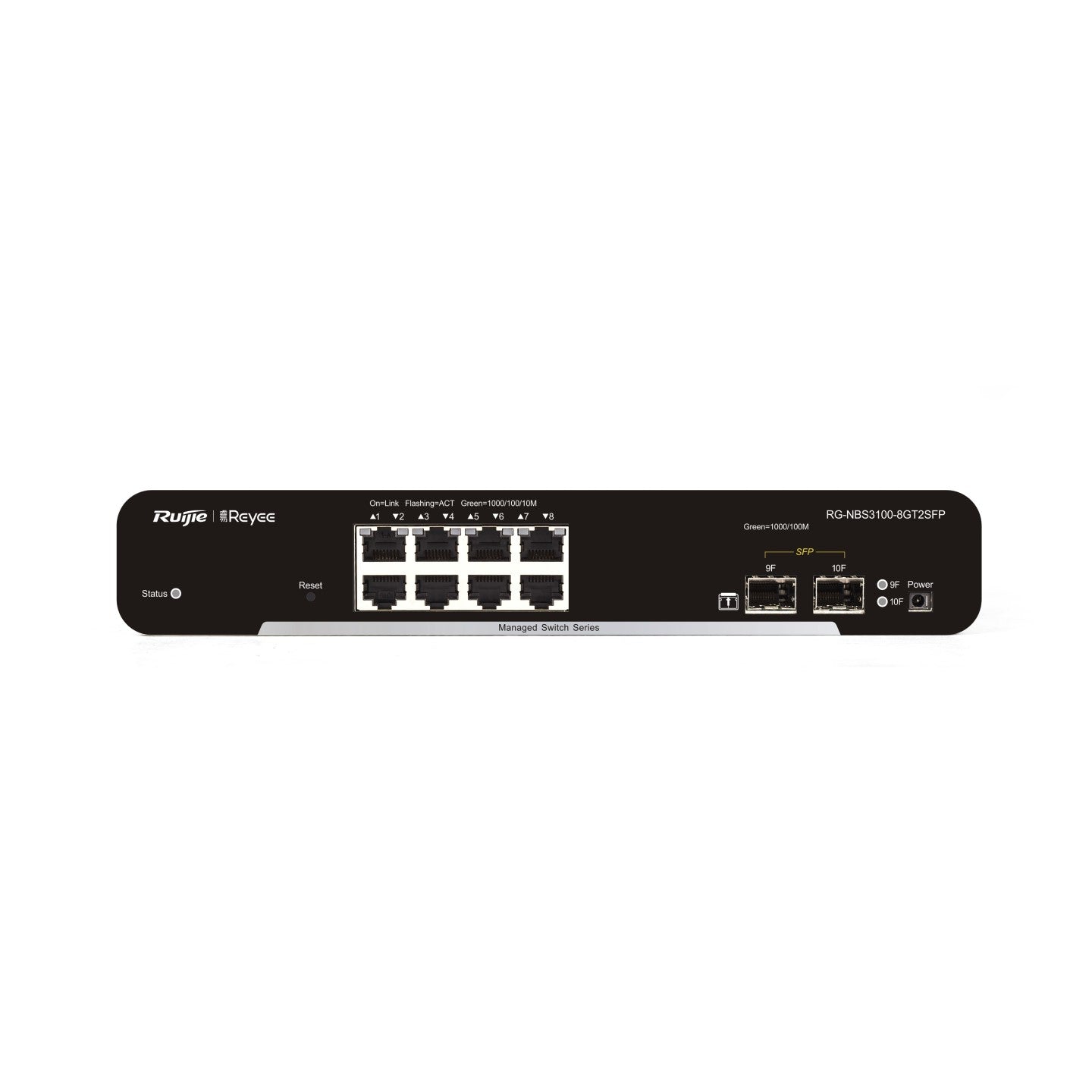 Ruijie Reyee RG-NBS3100-8GT2SFP, 10-Port Gigabit Layer 2 Cloud Managed Non-PoE Switch