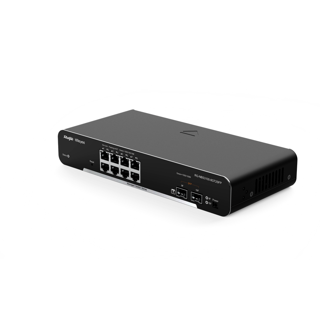 Ruijie Reyee RG-NBS3100-8GT2SFP, 10-Port Gigabit Layer 2 Cloud Managed Non-PoE Switch