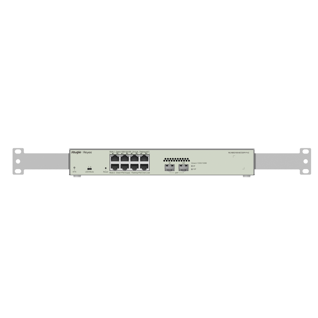 Ruijie Reyee RG-NBS3100-8GT2SFP-P-V2, 10-Port Gigabit Layer 2 Cloud Managed PoE Switch