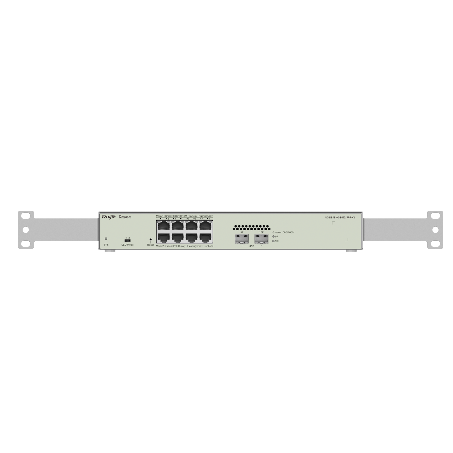 Ruijie Reyee RG-NBS3100-8GT2SFP-P-V2, 10-Port Gigabit Layer 2 Cloud Managed PoE Switch