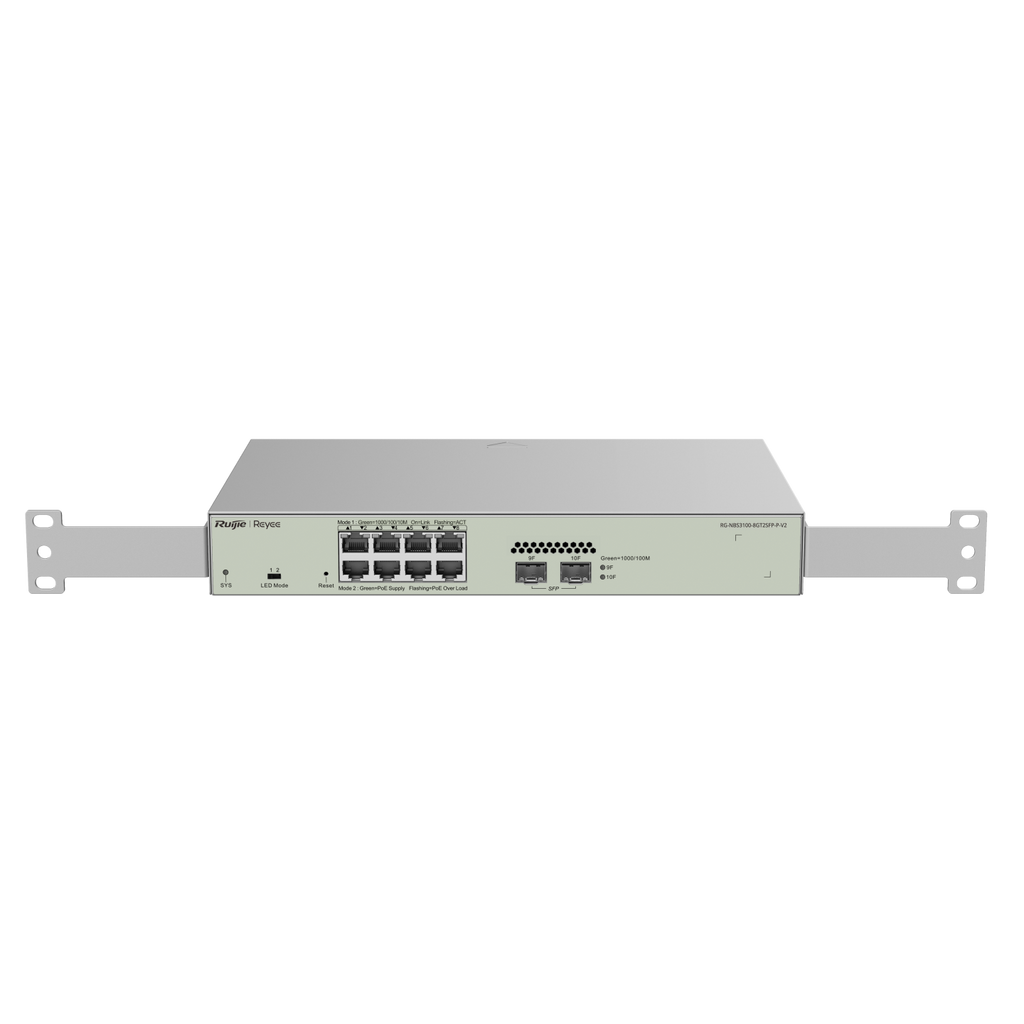 Ruijie Reyee RG-NBS3100-8GT2SFP-P-V2, 10-Port Gigabit Layer 2 Cloud Managed PoE Switch