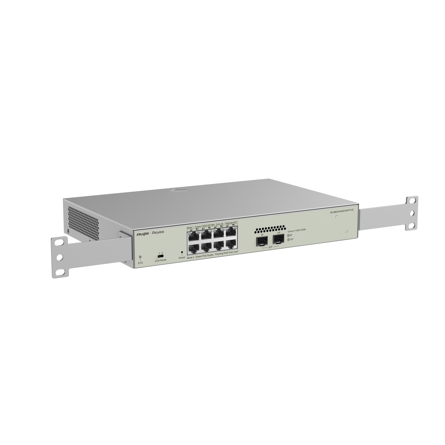 Ruijie Reyee RG-NBS3100-8GT2SFP-P-V2, 10-Port Gigabit Layer 2 Cloud Managed PoE Switch