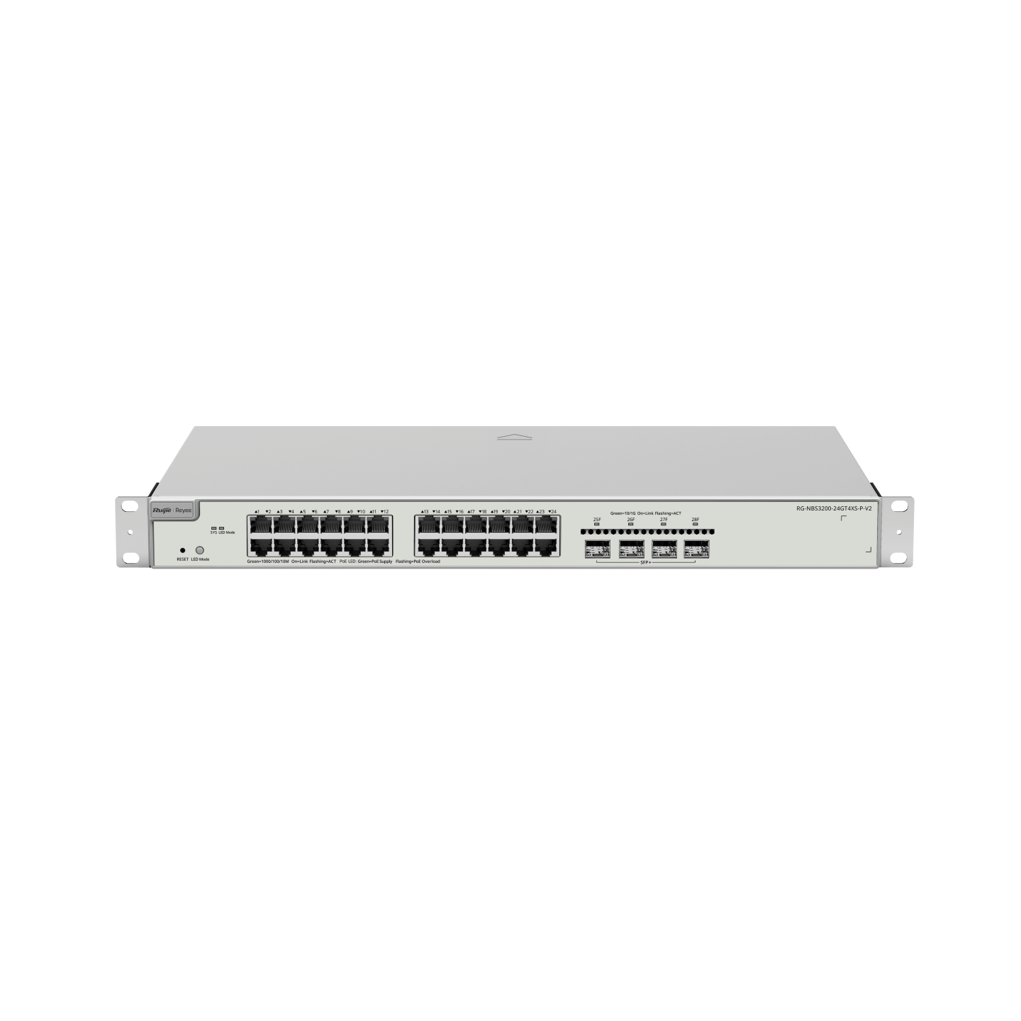 Ruijie Reyee RG-NBS3200-24GT4XS-P-V2, 24-Port Gigabit Layer 2+ Cloud Managed PoE Switch, 4 x 10G Uplinks