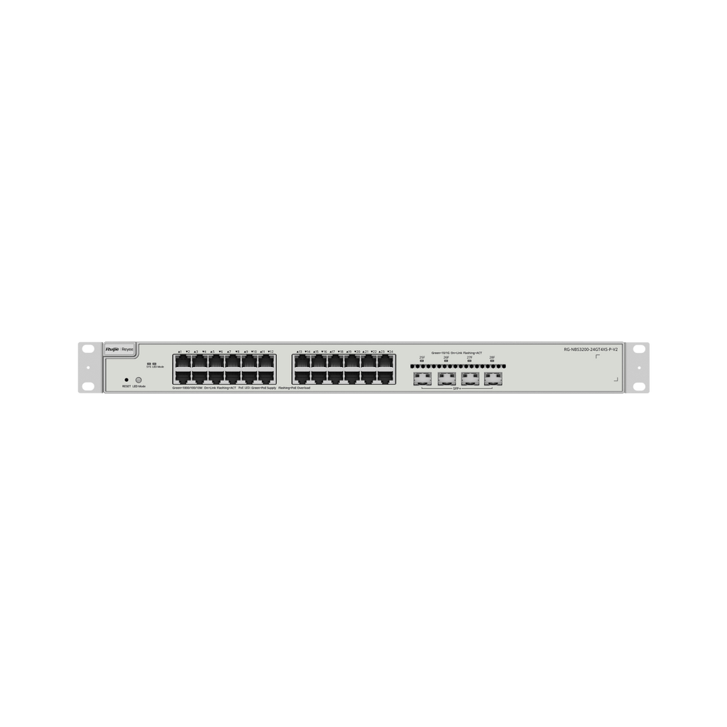 Ruijie Reyee RG-NBS3200-24GT4XS-P-V2, 24-Port Gigabit Layer 2+ Cloud Managed PoE Switch, 4 x 10G Uplinks