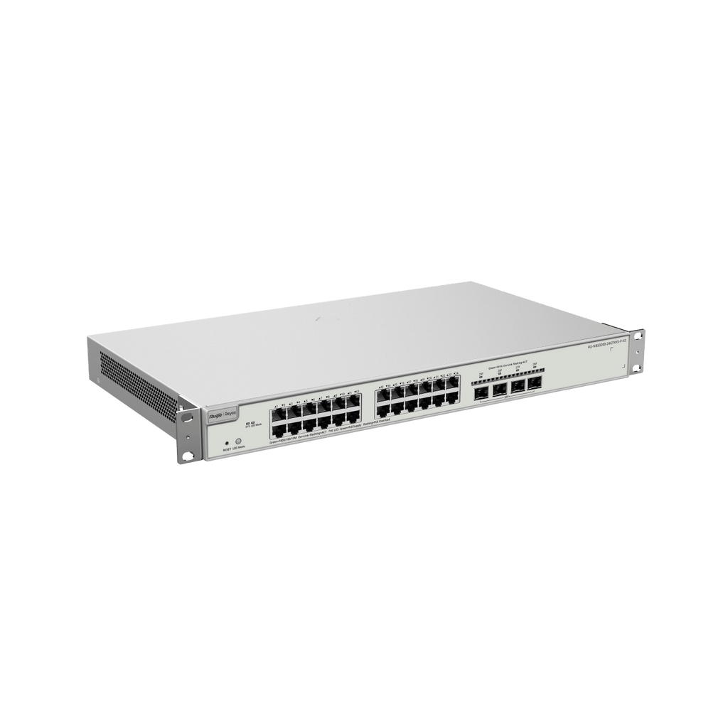 Ruijie Reyee RG-NBS3200-24GT4XS-P-V2, 24-Port Gigabit Layer 2+ Cloud Managed PoE Switch, 4 x 10G Uplinks