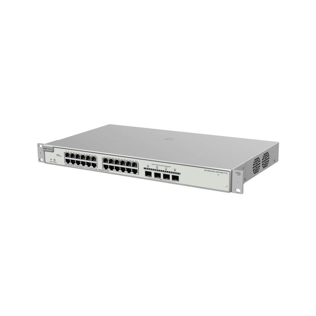 Ruijie Reyee RG-NBS3200-24GT4XS-P-V2, 24-Port Gigabit Layer 2+ Cloud Managed PoE Switch, 4 x 10G Uplinks