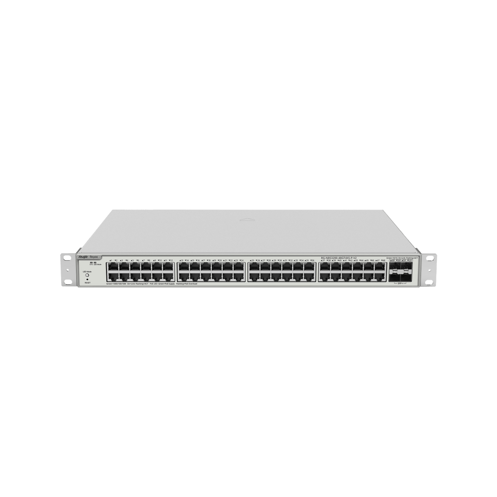 Ruijie Reyee RG-NBS3200-48GT4XS-P-V2, 48-Port Gigabit Layer 2+ Cloud Managed PoE Switch, 4 x 10G Uplinks