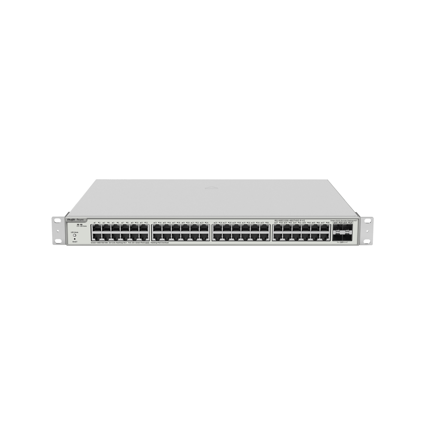 Ruijie Reyee RG-NBS3200-48GT4XS-P-V2, 48-Port Gigabit Layer 2+ Cloud Managed PoE Switch, 4 x 10G Uplinks