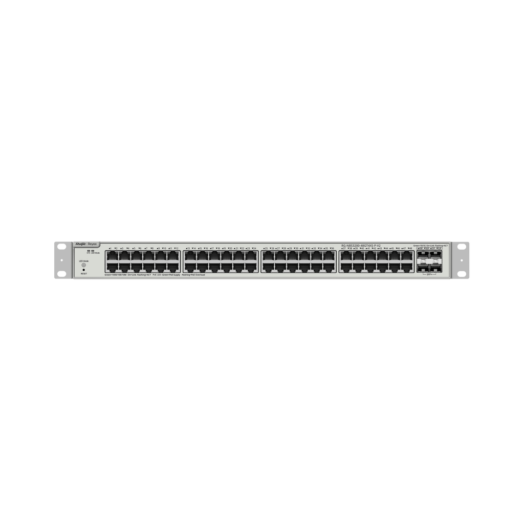 Ruijie Reyee RG-NBS3200-48GT4XS-P-V2, 48-Port Gigabit Layer 2+ Cloud Managed PoE Switch, 4 x 10G Uplinks