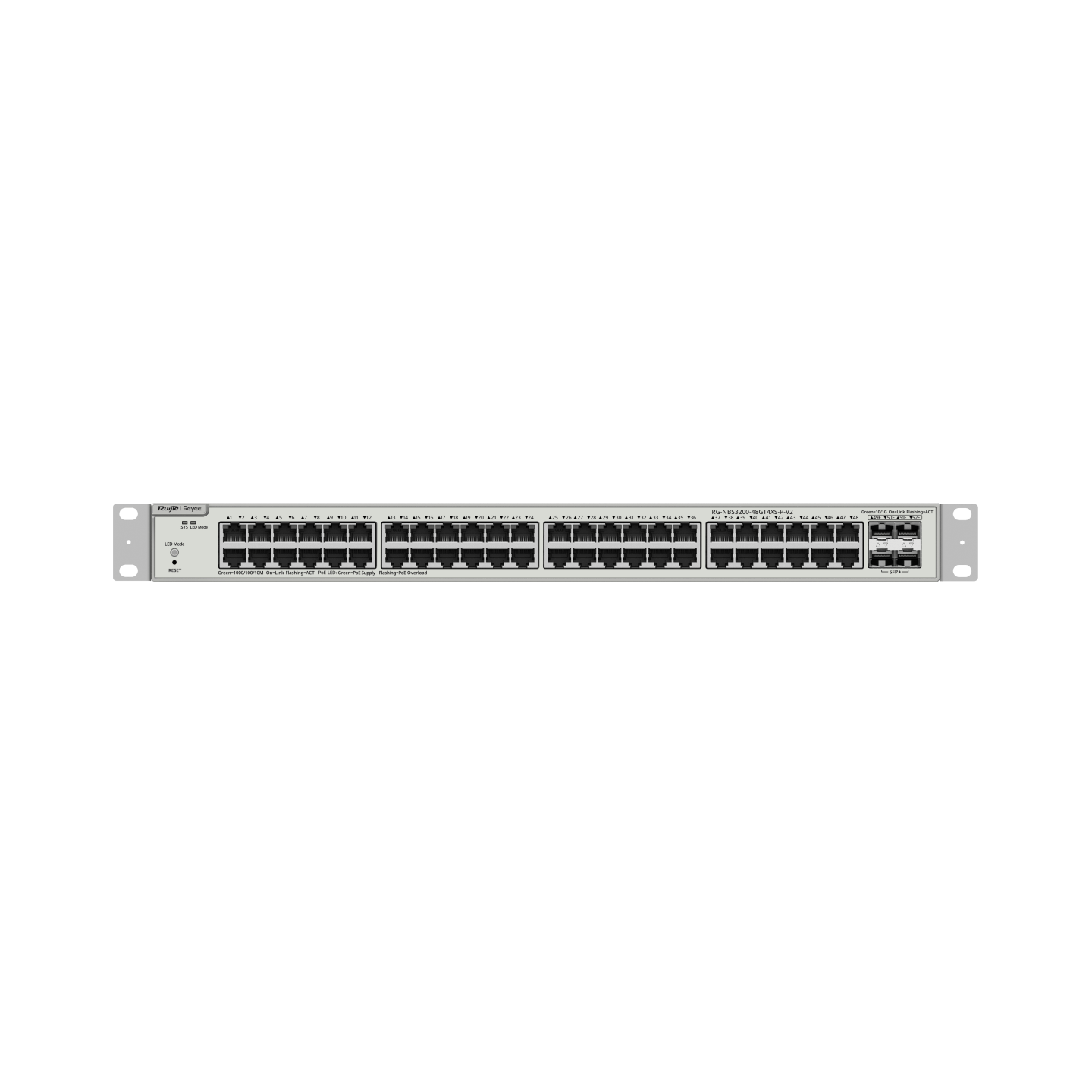 Ruijie Reyee RG-NBS3200-48GT4XS-P-V2, 48-Port Gigabit Layer 2+ Cloud Managed PoE Switch, 4 x 10G Uplinks