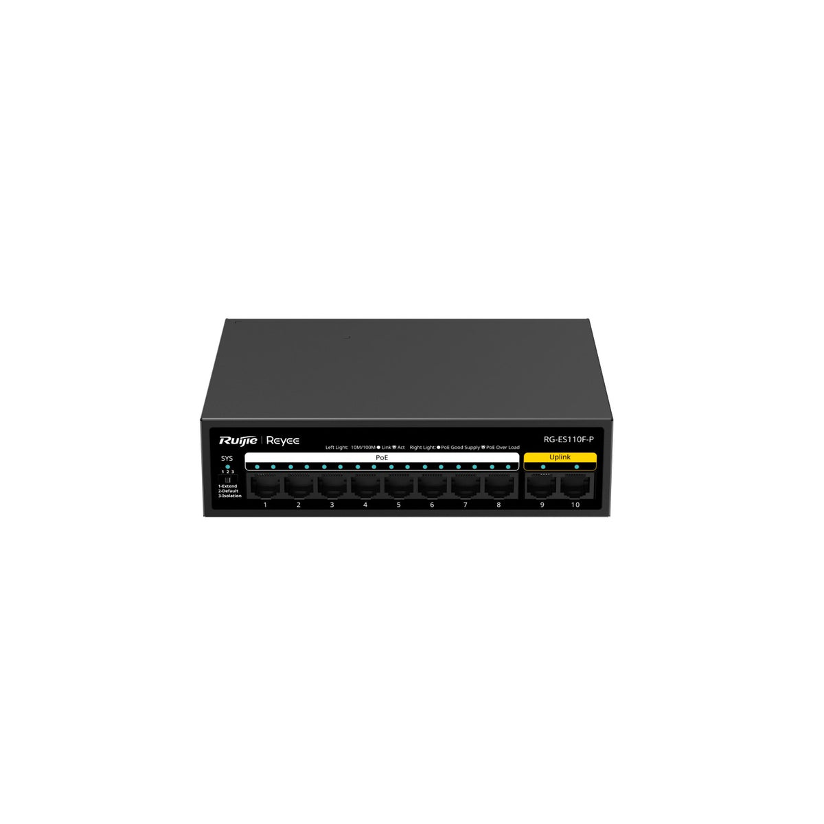 Ruijie Reyee RG-ES110F-P 10-Port 10/100 Mbps Unmanaged PoE Switch