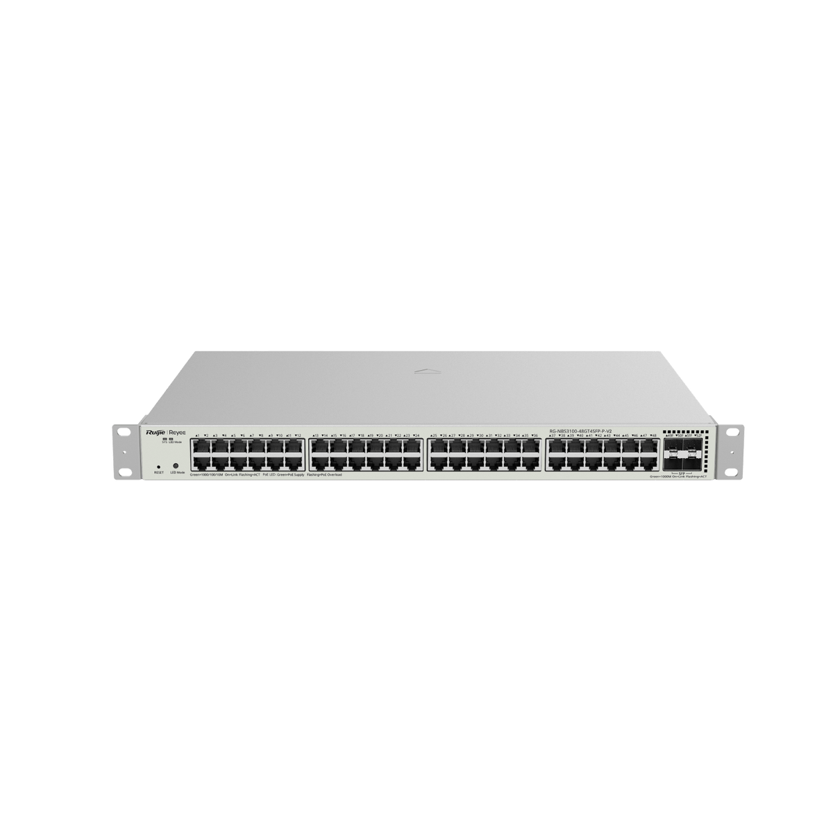 Ruijie Reyee RG-NBS3100-48GT4SFP-P-V2, 48-Port Gigabit Layer 2 Cloud Managed PoE Switch, 4 x 1G Uplinks