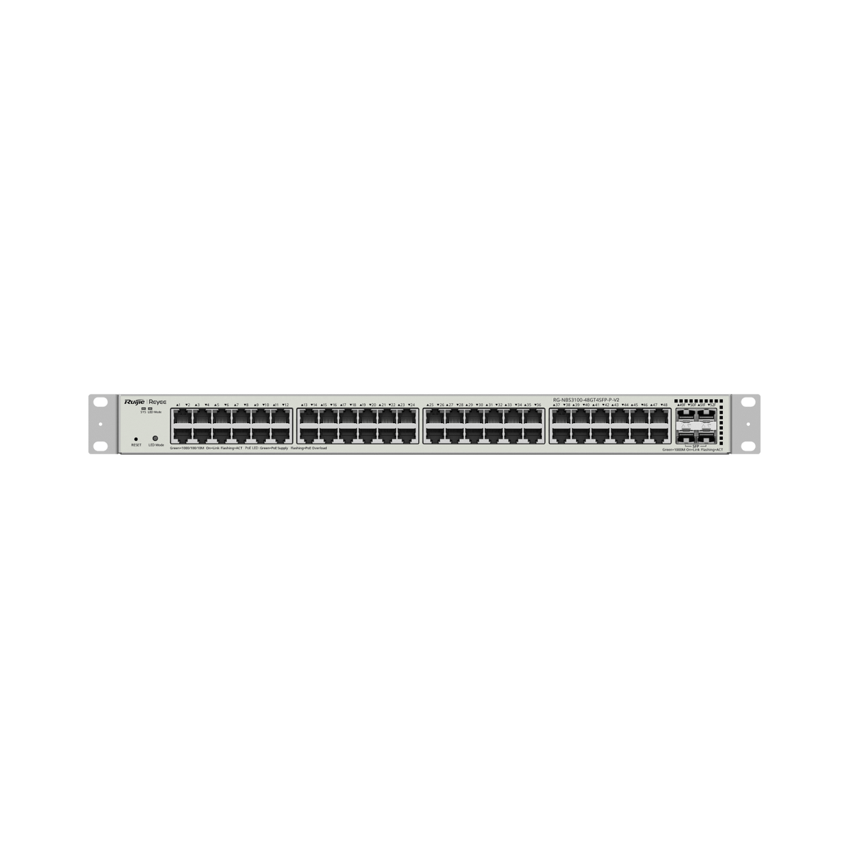 Ruijie Reyee RG-NBS3100-48GT4SFP-P-V2, 48-Port Gigabit Layer 2 Cloud Managed PoE Switch, 4 x 1G Uplinks