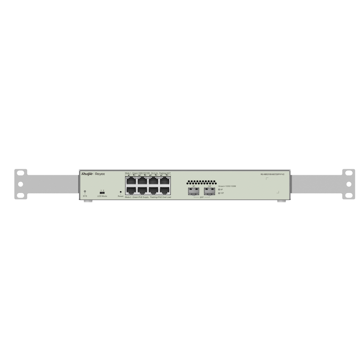 Ruijie Reyee RG-NBS3100-8GT2SFP-P-V2, 10-Port Gigabit Layer 2 Cloud Managed PoE Switch