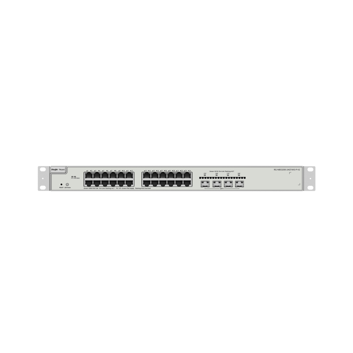 Ruijie Reyee RG-NBS3200-24GT4XS-P-V2, 24-Port Gigabit Layer 2+ Cloud Managed PoE Switch, 4 x 10G Uplinks