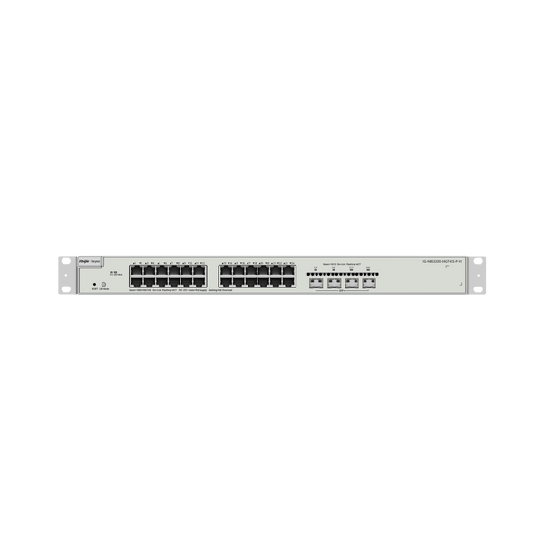 Ruijie Reyee RG-NBS3200-24GT4XS-P-V2, 24-Port Gigabit Layer 2+ Cloud Managed PoE Switch, 4 x 10G Uplinks