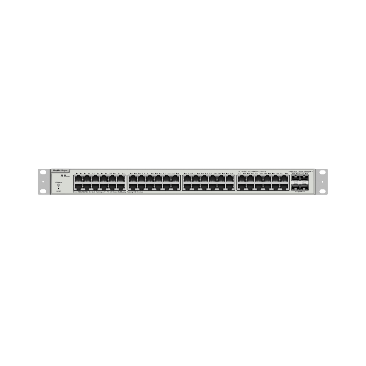 Ruijie Reyee RG-NBS3200-48GT4XS-P-V2, 48-Port Gigabit Layer 2+ Cloud Managed PoE Switch, 4 x 10G Uplinks