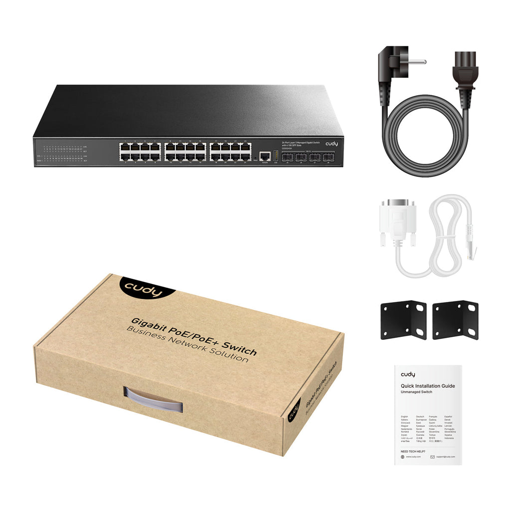 Cudy GS5024S4 24-Port Layer 3 Managed Gigabit Switch with 4×10G SFP+