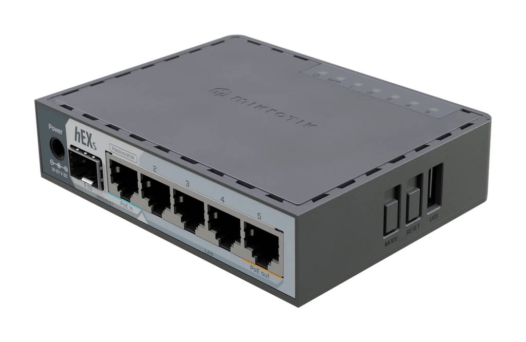MikroTik hEX S (2025) E60iUGS 5-Port Gigabit Router with 2.5G SFP