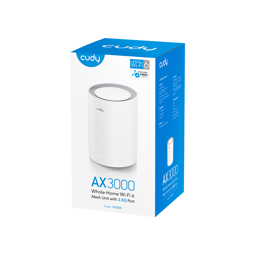 Cudy M3000 AX3000 2.5G Mesh Wi-Fi 6 Router