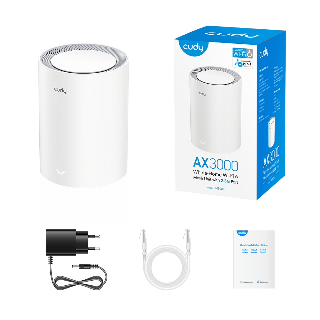 Cudy M3000 AX3000 2.5G Mesh Wi-Fi 6 Router