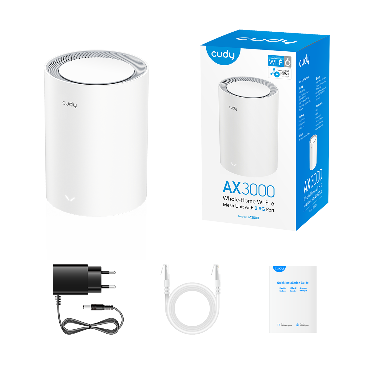 Cudy M3000 AX3000 2.5G Mesh Wi-Fi 6 Router