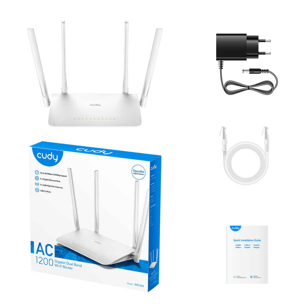 Cudy WR1300 AC1200 Gigabit Dual Band Mesh Wi-Fi Router