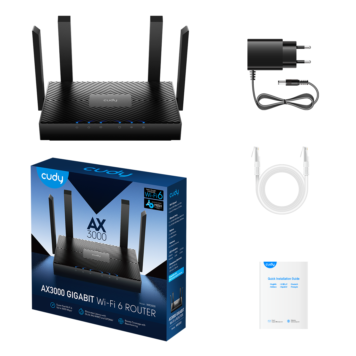 Cudy AX3000 Gigabit Mesh Wi-Fi 6 Router